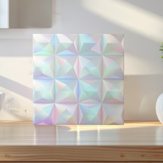 Irisierendes geometrisches 3D Quadrat ID1178 Fliese