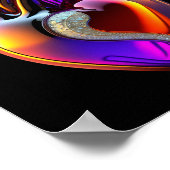 Irisierendes Glasherz Digitale Kunst Poster (Ecke)
