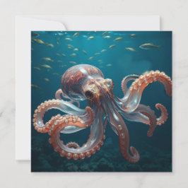 Irisierendes Glasoctopus Kunst | Tiefsee-Fantasy