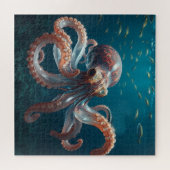 Irisierendes Glasoctopus Kunst | Tiefsee-Fantasy Puzzle (Horizontal)