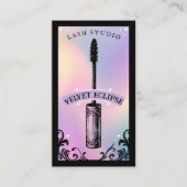 Irisierendes holografisches Wimpernstudio Luxus Visitenkarte (Vorderseite)