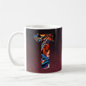 Irisierendes Kosmisches Buchstabe T Monogramm Kaffeetasse (Links)