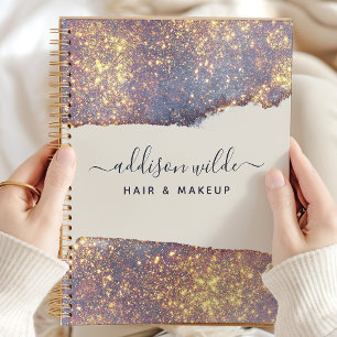 Irisierendes Lila Gold Glam Glitter Planer