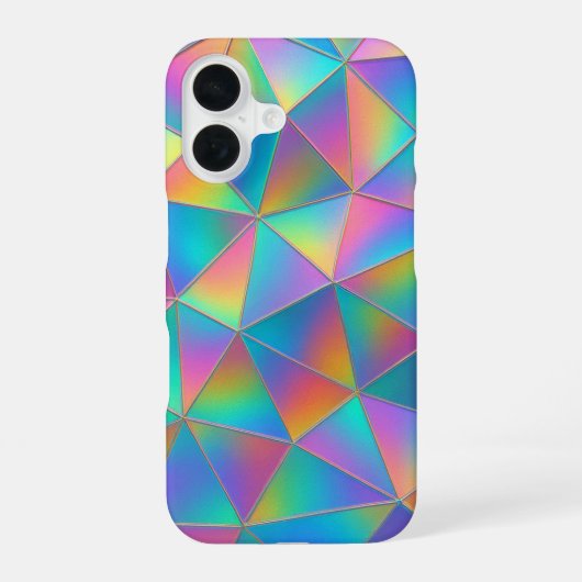 Irisierendes Polygon iPhone 16 Hülle (Rückseite)
