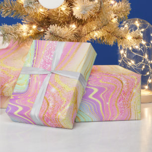 Irisierendes Regenbogen-Gradient und Goldfolien-Sc Geschenkpapier
