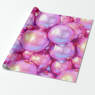Irisierendes Rosa 3D Glänzendes Blasenmuster-Wrapp Geschenkpapier