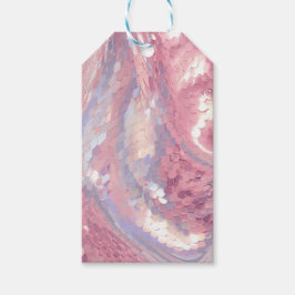 Irisierendes Rosa und Lila Pailletten Geschenkanhänger