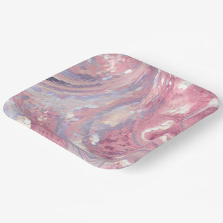 Irisierendes Rosa und Lila  Pappteller