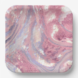 Irisierendes Rosa und Lila  Pappteller