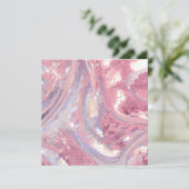 Irisierendes Rosa und Pailletten in Lila Einladung (Stehend Vorderseite)