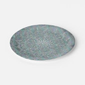 Irisierendes Schimmer-Mandala Boho Chic Pappteller (Schrägansicht)