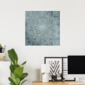 Irisierendes Schimmer-Mandala Boho Chic Poster (Heimbüro)