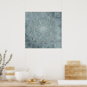 Irisierendes Schimmer-Mandala Boho Chic Poster (Küche)