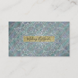 Irisierendes Schimmer Mandala Boho Chic Visitenkarte