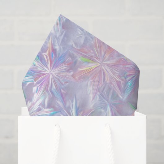 Irisierendes schimmerndes Schneeflockenmuster Seidenpapier (Geschenktüte)