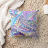 irisierendes, silbernes Metallgewebe, Aquamarines Kissen (Decke)