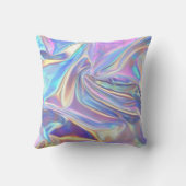 irisierendes, silbernes Metallgewebe, Aquamarines  Kissen (Rückseite)