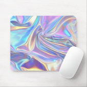 irisierendes, silbernes Metallgewebe, Aquamarines Mousepad (Mit Mouse)