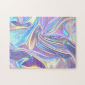 irisierendes, silbernes Metallgewebe, Aquamarines  Puzzle (Horizontal)