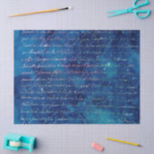 Irisierendes Skript auf Blue Decoupage Seidenpapier (Basteln)