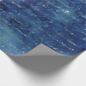 Irisierendes Skript auf Blue Geschenkpapier (Ecke)