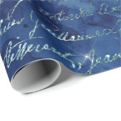 Irisierendes Skript auf Blue Geschenkpapier (Rolleneckpunkt)