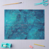 Irisierendes Skript für Abstraktes Aquamarines Dek Seidenpapier (Basteln)