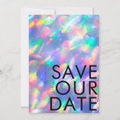 Irisierendes ultramodernes Monogramm-Foto Save The Date (Vorderseite)