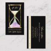 Irisierter Glitzer Hourglass-Haare und Schminke Terminkarte (Vorne/Hinten)