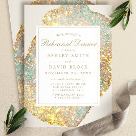 Irisierter Glitzer Probe Abendessen Einladung