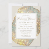 Irisierter Glitzer Probe Abendessen Einladung (Vorderseite)