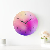 Irisiertes lila Glas und rosa Ober Große Wanduhr (Zuhause)