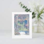 Irisis in the Garden Vintag Illustration Postkarte (Stehend Vorderseite)