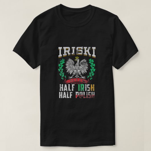 Iriski Half Irish Halb polnische Kleeblätter T-Shirt (Design vorne)