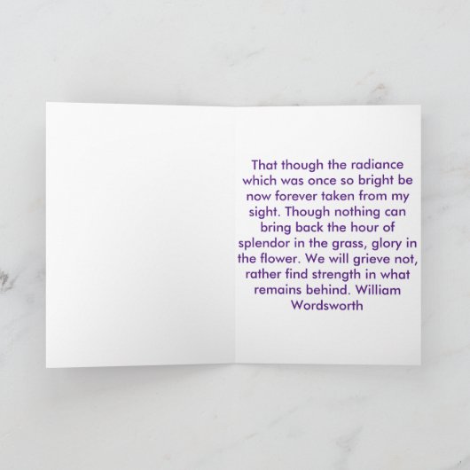 Iriswatercolor-Beileid Karte (Innenseite)