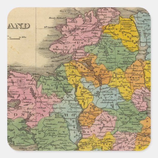 Irland 10 quadratischer aufkleber (Vorderseite)