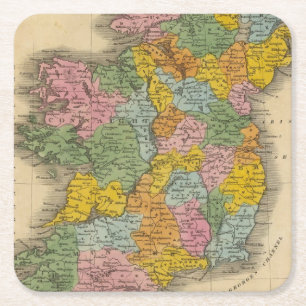 Irland 10 rechteckiger pappuntersetzer