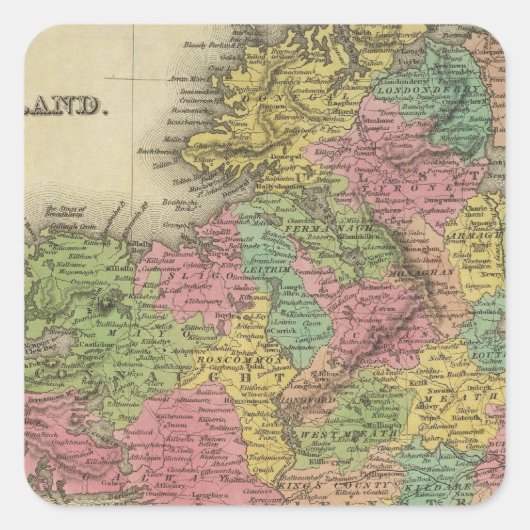 Irland 14 quadratischer aufkleber (Vorderseite)