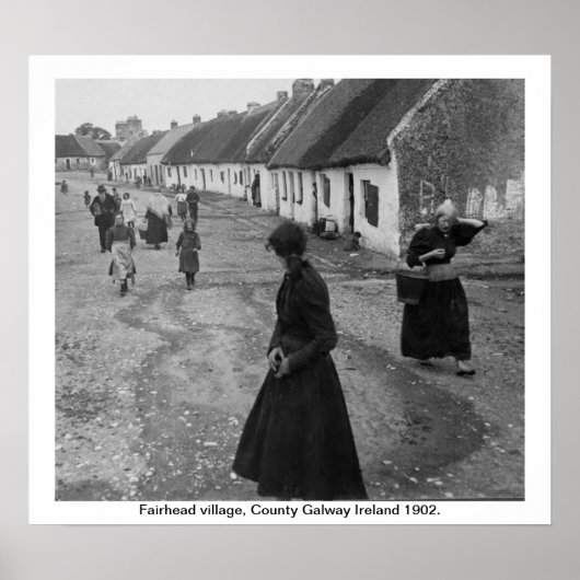 Irland 1902, Fairhead Village, Landkreis Galway Poster (Vorne)