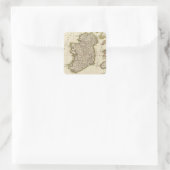 Irland 3 quadratischer aufkleber (Tasche)