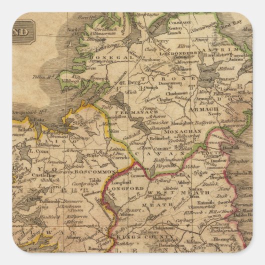 Irland 4 quadratischer aufkleber (Vorderseite)