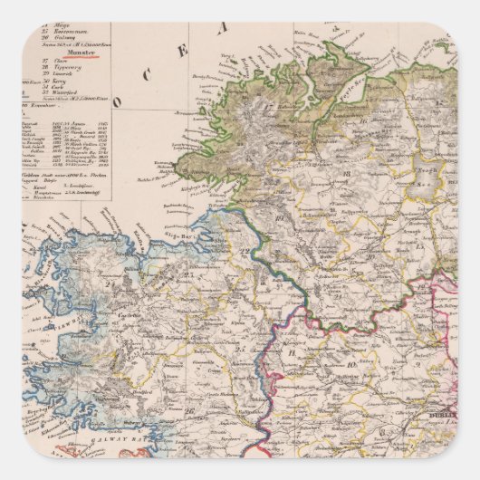 Irland 5 quadratischer aufkleber (Vorderseite)