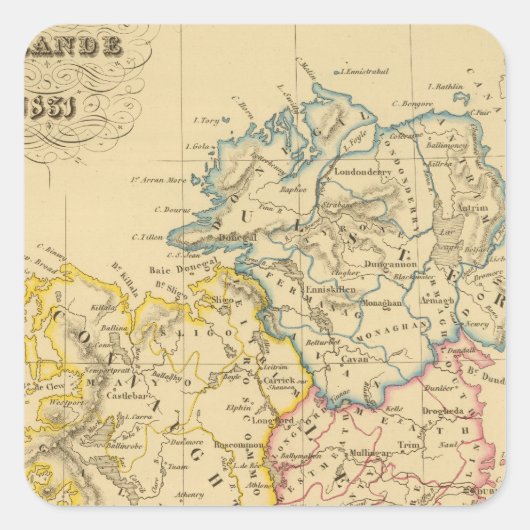 Irland 5 quadratischer aufkleber (Vorderseite)