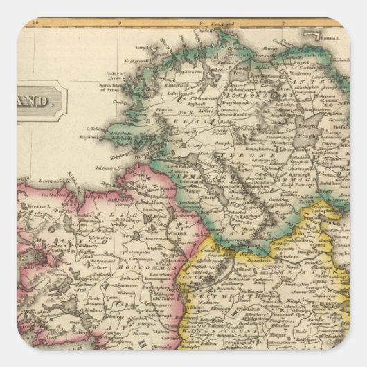 Irland 7 quadratischer aufkleber (Vorderseite)