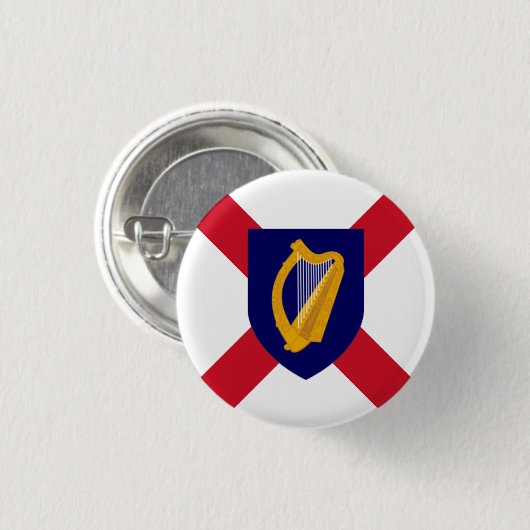 Irland Abzeichen - Cross & Harp Shield Button (Vorne & Hinten)