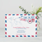 Irland Air Mail Wedding Save the Date (Stehend Vorderseite)