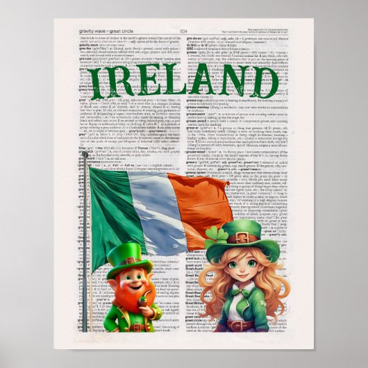 IRLAND — Art der Wörterbuchseite Poster (Vorne)
