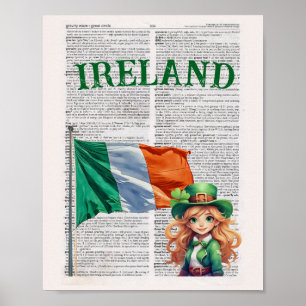 IRLAND — Art der Wörterbuchseite Poster