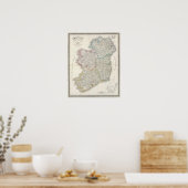 Irland Atlas-Karte Poster (Küche)