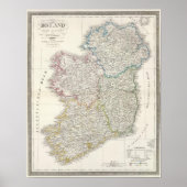 Irland Atlas-Karte Poster (Vorne)
